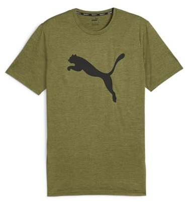 PUMA Train FAV Heather CAT Tee, Männer T-Stück, Olive Green Heather,