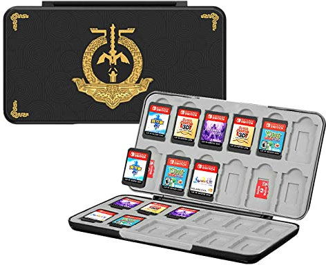 24-Slot Switch Game Case for Switch Game Cards and Mirco SD Cards,VGBUS Switch Cartridge Case Compatible with Nintendo Switch&Switch OLED Game Card, Zeld, Modisch