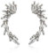 fdsmall 14K Gold überzogene Cubic Zirkonia Ohr Crawler Ohrringe 2PC Kristallblatt Kletterer Crawler Schmuck Jacke Ohrringe für Frauen Mädchen (Silber)