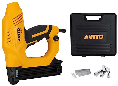 VITO - Agrafeuse électrique pour Bois 575W Cable alimentation 2M 300 agrafes 19mm + 100 Clous 25mm