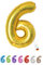 LITTLE BIRTHDAY | Zahlen Luftballon | Folienballon | Helium Gas Balloon Ballon | 101 cm | 0 1 2 3 4 5 6 7 8 9 in vielen Farben | Geburtstag | Kindergeburtstag | Deko | gold 6
