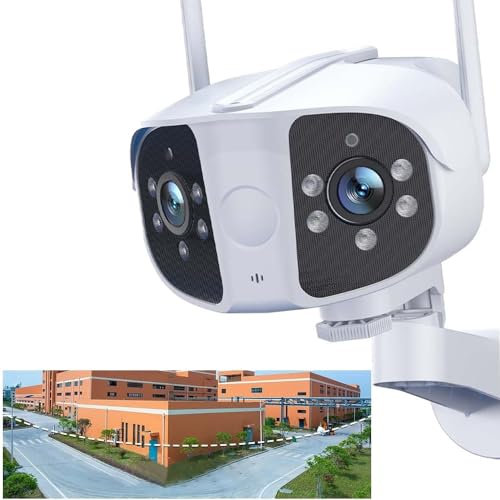 Caméra IP 4K 8MP WiFi Protection de sécurité à double objectif Surveillance vidéo CCTV étanche extérieure Maison intelligente Détection de mouvement ultra grand angle 180 ° ( Size : 8MP Add 128G Card