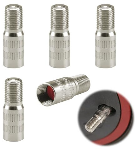 ZIJANG 5 Stück Autoventil Verlängerung,Reifen Ventil Verlängerun aus Kupferhaltigem Zink, 27mm Reifenventil Verlängerung Adapter, Silberne Ventil Verlängerung für Pedale, PKW, Autos