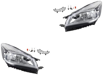 Johns, Scheinwerfer Satz Halogen Front passend für Ford Kuga 12 05/2012-12/2016 H7 H15 Links & Rechts + Nebelscheinwerfer + Leuchtmittel