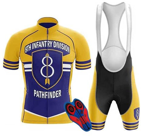 FLYIFE Herren Radtrikot Set Kurzarm mit 9D Sitzpolster für MTB Rennrad Fahrrad Jersey + Trägerhose/Radlerhose für Radsport (TYP-7,2XL)