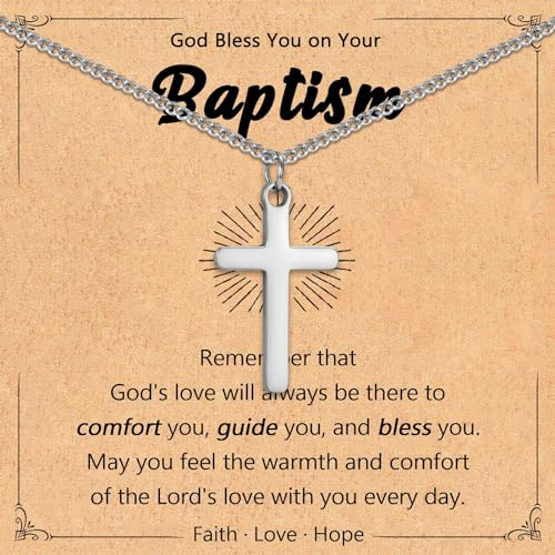 Baptism Gifts for Boys Catholic, Baptism Favors Christian Cross Necklace
