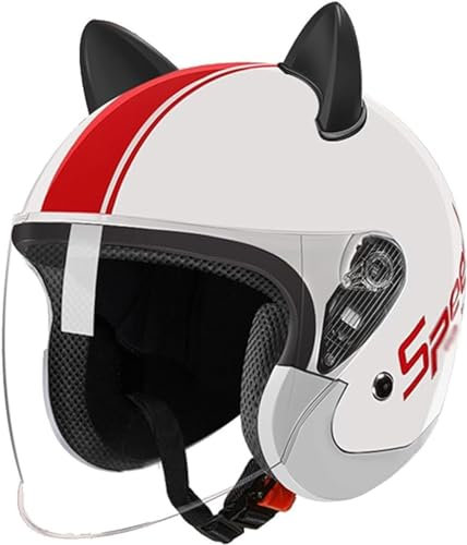 GZEZHA Rollerhelm Vespa-Jethelm Mit Offenem Gesicht · Herren Und Damen Motorrad-Roller-Halbhelme Jet Pilot Motor Retro Chopper Cruiser Vintage Moped-Helm · DOT/ECE-Zulassung A,54- 62 cm
