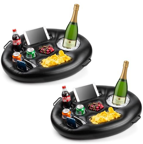 Vaygway Inflatable Floating Swimming Pool Drink Holder (2 Pack)