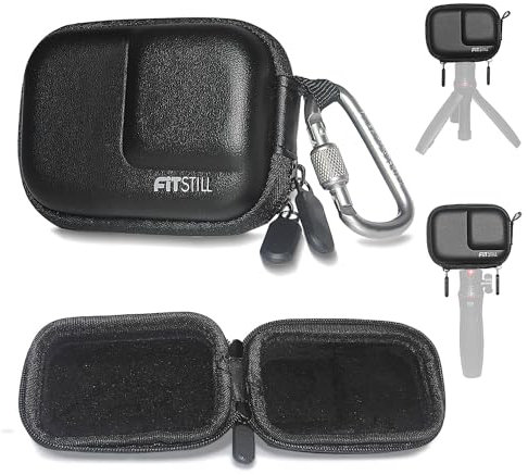 FiTSTILL Schwarze PU-Mini-Aufbewahrungstasche für INSTA360 ace pro 2/ace pro/ace, DJI Osmo Action 5pro/4/3, tragbar mit Doppelreißverschluss, Ace Pro 2-Tasche