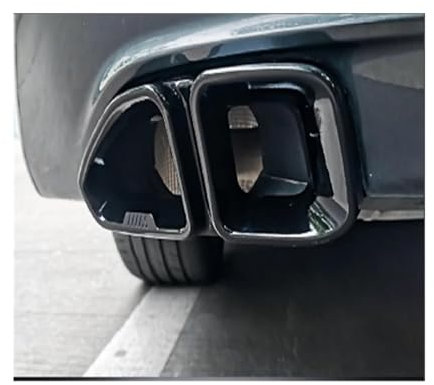 PONNYC Auspuffblenden Für B&MW 5er G20 G28 2020 2021 2022, 1 Paar Edelstahl-Heckauspuffrohrkappenverkleidung Hinten, Schwarz Endrohrblende