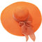 MMOOVV Strohhüte Sommervisier Schutz Hut mit breitem für Damen Strandhut, breiter Krempe Strohhut, Sonnenhut (Orange, One Size)