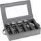 UCK-KIT Cubiertos de Almacenamiento, Durable 5 Compartimentos de Plata Caja de Almacenamiento con Tapa extraíble y fácil de Llevar Asas Protege y Organiza los Cubiertos