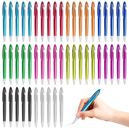 GBKDQQ 50 Stück Ergonomische Kugelschreiber: Bunte Kugelschreiber Kulli Druckkugelschreiber Großraumine Kuli für Büro und Haushalt Kulis Blauschreibend Gehäuse, Farbe zufällig