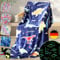 Emilie-Textil Flauschige Kinderdecke, Kuscheldecke mit leuchtenden Motiven wie Einhorn, Dino, Weltraum und Gaming - Weiche Fleecedecke für Mädchen und Jungen, (Blauer Dino, 150X130)