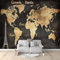 Fototapete Vlies Tapete Dunkelgraue Weltkarte 350x256 cm 3D Effekt Wandbild Wandtapete Moderne Wohnzimmer Mural Schlafzimmer Kinderzimmer TV Hintergrund Wand Dekora