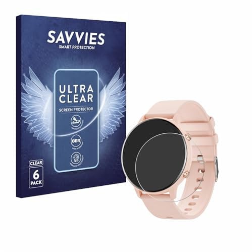 Savvies 6 Pack Screen Protector compatible with Hwagol Smartwatch G25 1.39 Protection Film Clear