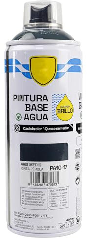 various - Pintura Spray Base Agua 400ml,Ecológica y Sin Olor,Para Muebles,Metal,Plástico y Madera,Colores Duraderos,Cobertura Uniforme - Gris Medio,1 unidad