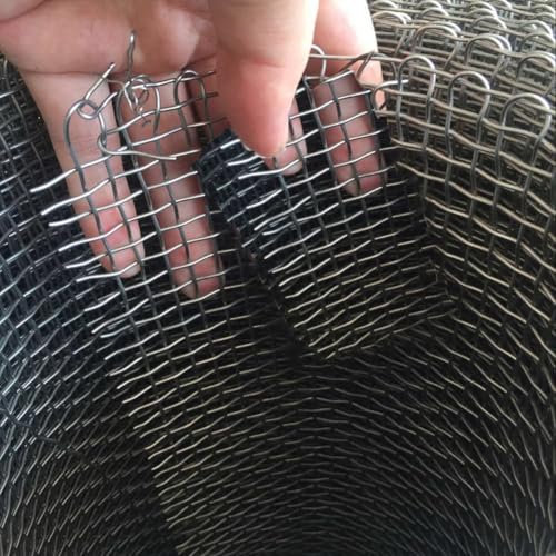 HEFJIAYCIQ Stainless Steel Woven Wire Mesh 6 Mesh - 3.8Mm Hole Gutter Filter Metal Gutter Guard for House Eaves Ditch Sewer Against Leaves Roofing,Silver,1x3m(39x118inch)