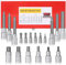 EFUTURETIME 18 Pièces Coffret a Douilles Allen 1/2 H6,H7,H8,H10 H12,H14 (55 mm de Long), 1/2 H5,H6,H7,H8,H10,H12 (100 mm de long) et 1/4 H3,H4,H5,H6,H7,H8 Douille Hex avce Coffret Métallique