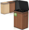 Mihoho Grande poubelle de 80 litres avec couvercle, poubelle d'extérieur en bambou, pour la maison, le bureau, la salle de bain, la cuisine, 40 x 30 x 60 cm (café foncé)