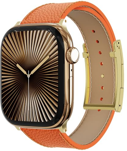 Bracelet de rechange en cuir magnétique compatible avec Apple Watch Ultra Strap 49 46 45 44 42 41 40 38 mm pour homme et femme iWatch Ultra 2/Ultra/SE/Série 10/9/8/7/6/5/4/3/2/6