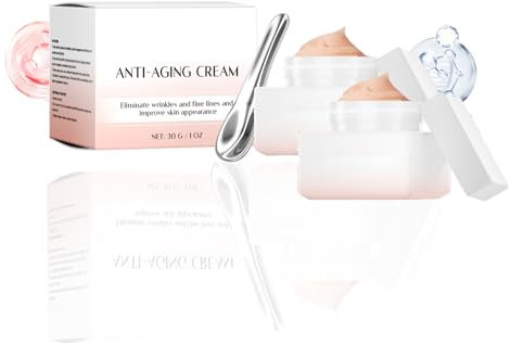 2PC Anti Filler Serum, New Wrinkle Fix - Advanced Anti-Aging Blur & Smooth Wrinkle Filler Face Cream, Hydrating Serum, Boost Skin Collagen Plump Skin, Vitamin C + Rosehip Oil, Grips Makeup