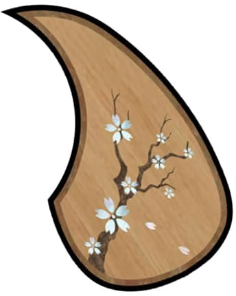 Acoustic Guitar Pickguard, Scratch-Resistant Guard Sticker, 6.89x3.74 Inches 6.69x4.53 Inches Lightweight, Vintage Water Drop for Bird Shapes, White, Green, Yellow