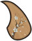 Acoustic Guitar Pickguard, Scratch-Resistant Guard Sticker, 6.89x3.74 Inches 6.69x4.53 Inches Lightweight, Vintage Water Drop for Bird Shapes, White, Green, Yellow