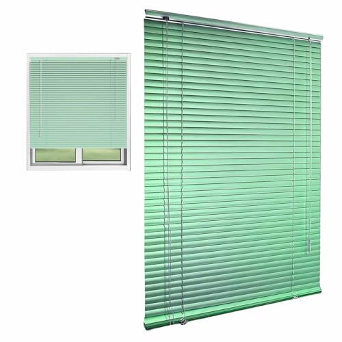 Finestre Tende Veneziana Veneziane In Alluminio Tende Orizzontali Oscuranti Da Interno Larghezza 25 30 35 40 45 50 60 70 80 90 100 120 130 140 150 160cm Impermeabile/Anti-UV(Light green)