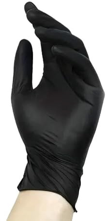 PBHOVIITG 100Pcs Schwarz Latex Handschuhe Einweg Hausarbeit Reinigung Auto Industrie Gartenarbeit Kochen Werkzeuge(S)