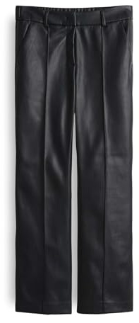 OPUS PANTS Damen City Pants | LUANE Relaxed Flared Pants aus Kunstleder Black, 42