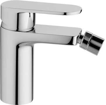 Miscelatore per Bidet Bagno monoforo con Piletta di Scarico Automatico da 1”1/4 Stile Moderno | Miscelatore Acqua Calda e Fredda | Ottone Cromato | Attacco 3/8 | Kit Completo Installazione Facile