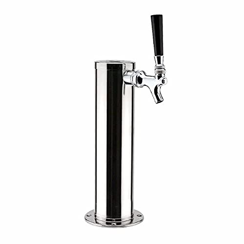 Columna de cerveza de acero inoxidable de una sola cabeza, dispensador de cerveza con grifo, portátil, columna de cerveza plateada, acero inoxidable, para bares, casas, hoteles, restaurantes