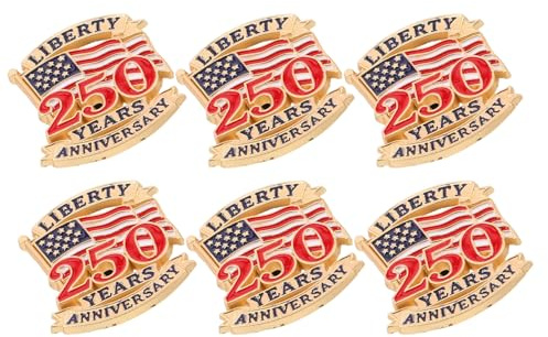 LIFKOME Lot de 6 Broches Patriotiques en Métal pour Femmes – Épinglettes Drapeau Américain 250e Anniversaire – Décoration Fête de L’indépendance et Journée des Anciens – Accessoires