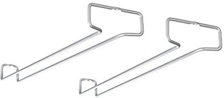 Metaltex 364924039 Rail Weinglashalter 2er Set Polytherm, Beschichtung, grau, 41 x 11 x 4 cm