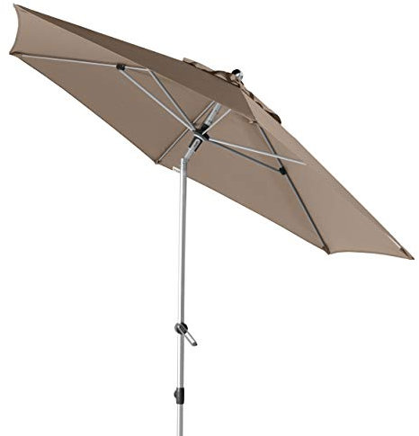 Doppler EXPERT Auto Tilt 320– Knickbarer Sonnenschirm für Balkon oder Terrasse – Regenabweisend – ca. 320 cm – Greige