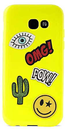 Puro SGGA517PM1GRN Schutzhülle Patch Mania für Samsung Galaxy A5 2017 5.2 Zoll, limettengrün