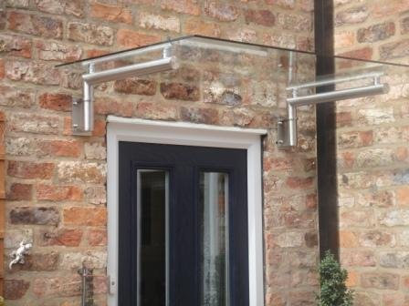 Dio-Met Luxury Stainless Steel + Real Glass Canopy Porch - Door Shelter/Balcony (1440mm Wide)