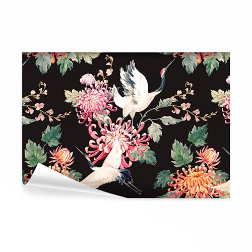 decomonkey Fototapete selbstklebend Blumen Japan Asien Orient, 245x175 cm