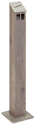 HISKA Standascher Aluminium | Pulverbeschichtet | quadratisch in 3 verschiedenen Farben - Vintage Holz Optik