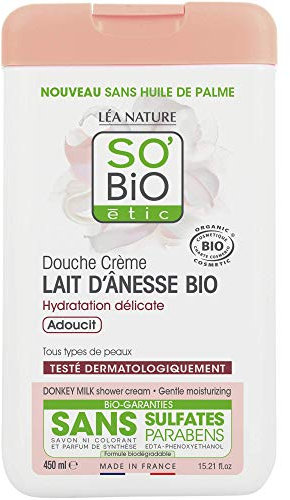 So'Bio Étic Duschcreme Bio-Eselsmilch, sanfte Hydratation¹, weicht 450 ml