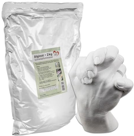 Schnellabformmasse | Alginat für 3D-Abdrücke | Hand- und Fuß-Abdruck | Gips-Abdruck für Geschenk | Jahrestag, Paare, Geburt | Pulver (2 kg)