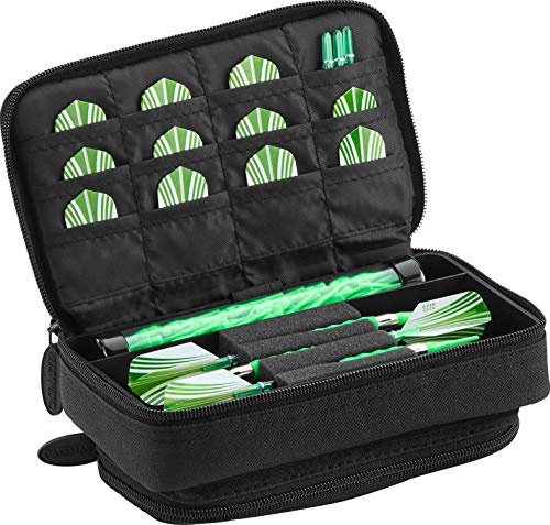 Casemaster Plazma Plus, 3 Dart-Etui für weiche Dartpfeile und Stahlspitzen, große vordere Handytasche, integriertes Aufbewahrungsrohr und Taschen für Flüge, Spitzen, Schäfte und persönliche
