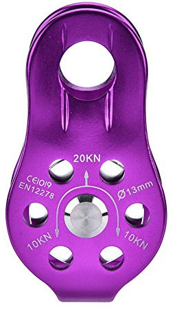 so Climbing Pulley, Aluminium Alloy Heavy Duty Single Swivel Rope Pulley Block Climbing Safety Equipment Accessory(Purple) Climbing Tools