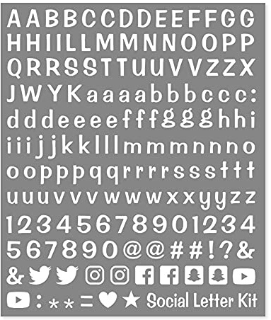 4R Quattroerre.it 1257 Kit Lettere Adesive Componibili Social Media, Bianco