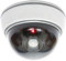 O&W Security Cámara falsa con objetivo, videovigilancia, cámara de vigilancia, cámara falsa con luz LED roja, para interiores y exteriores