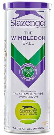 Slazenger Wimbledon Tennisbälle 3er Dose, Offizieller Spielball in Wimbledon, für Rasen Aber auch Sand- Hartplatz und Teppich geeignet