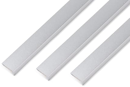 Alberts 499655 Winkelprofil | selbstklebend | Aluminium, kugelgestrahlt silber | 1000 x 20 x 20 mm | 3er Set