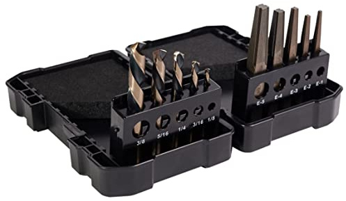 KnKut 10 Piece Left Hand Screw Machine Drill & Square Extractor Set