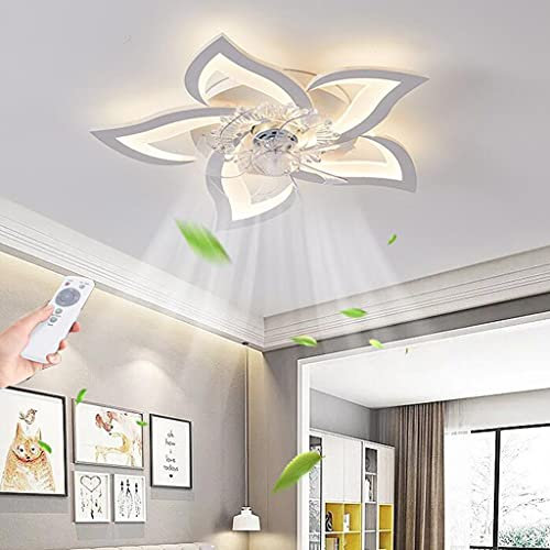 Ventilatori Da Soffitto Moderni A LED,Lampade Soggiorno,Regolazione Continua,Temporizzazione Del Telecomando, Regolazione Velocità,Per Camera Da Letto Silenzioso Illuminazione Lampadario Bianco 50W